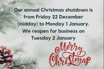 Annual Christmas Shutdown 2023